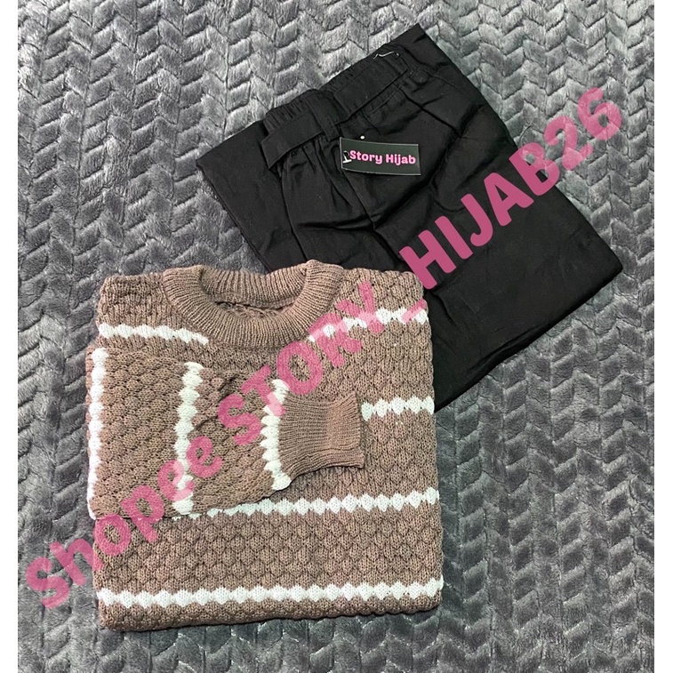 CHESSY SET + KESSIE SET  ( ATASAN + CELANA ) / BEST SELLER / BISA COD-Burgundy - black