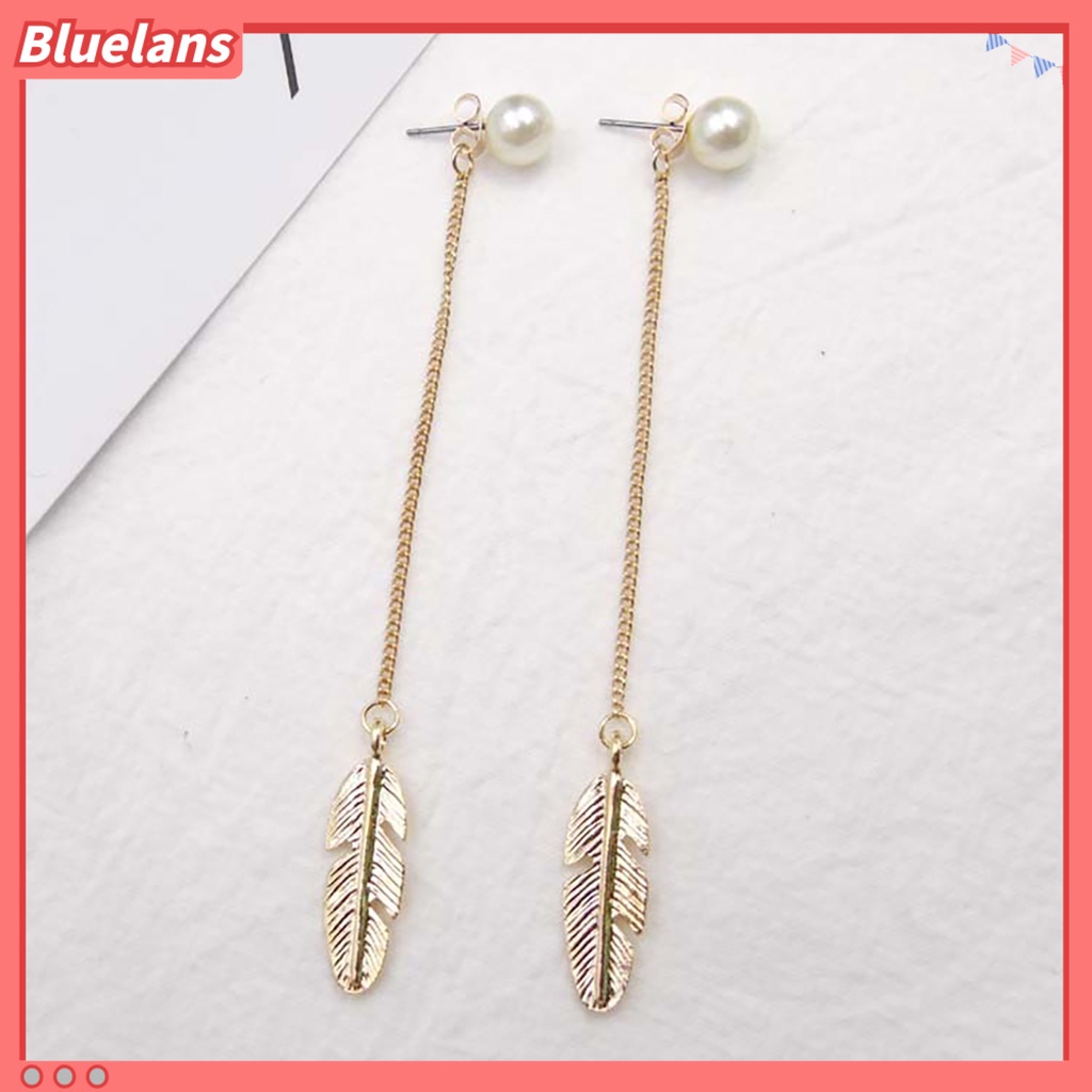 Bluelans Drop Earring Exquisite Creative Leaf Design Dangle Earing for Girl