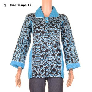 Atasan Batik Wanita Kombinasi Embos Tika - Size sampai XXL - Warna 3