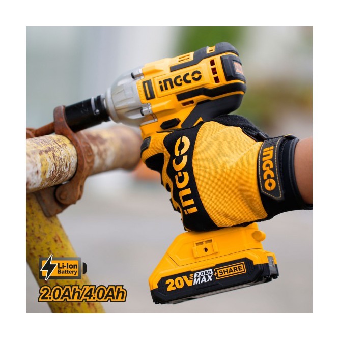 IMPACT WRENCH CORDLESS 20V UNIT ONLY BUKA BAUT BATERAI INGCO CIWLI2001