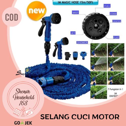 SHENAR SEMPROTAN SELANG FLEKSIBEL ELASTIS MAGIC HOSE 15M / 7.5M  SELANG TAMAN  MOBIL RUMAH SERBAGUNA  - BISA COD