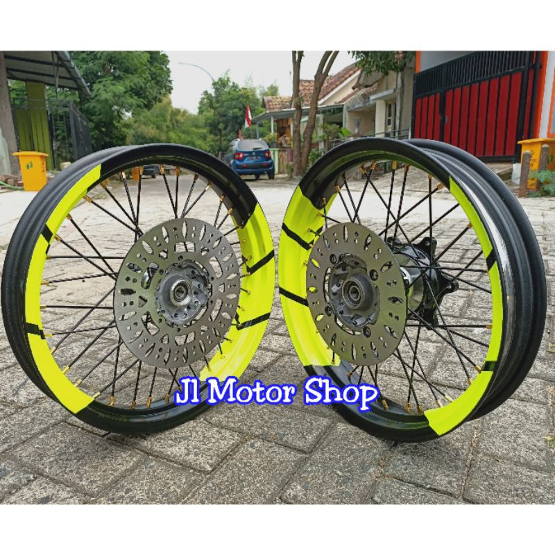 Paketan Velg Supermoto Super Moto Klx 150 Dtracker  CRF150 CRF 150 Ban Maxxis Zeneos IRC Warna Bebas