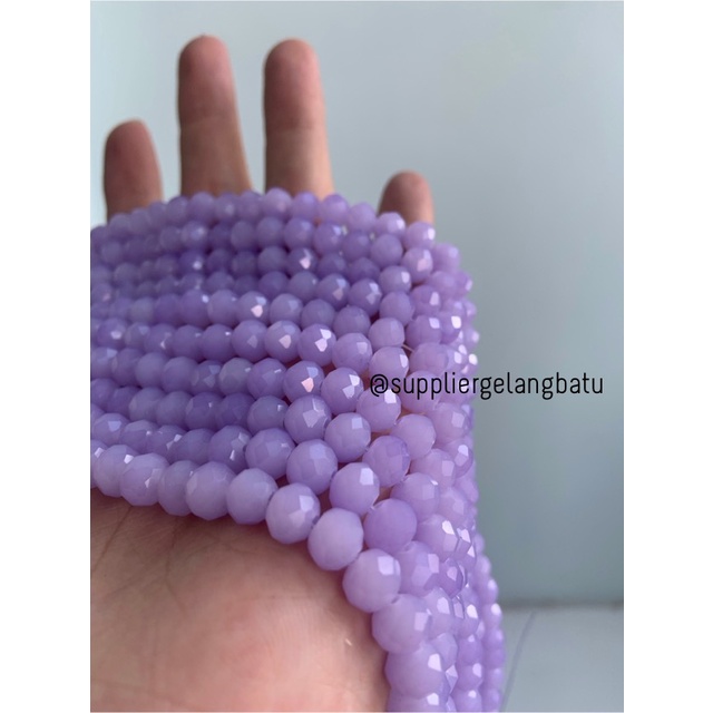 Crystal Ceko 8mm PURPLE DOFF ungu dopp manik bakpao rondele cantik