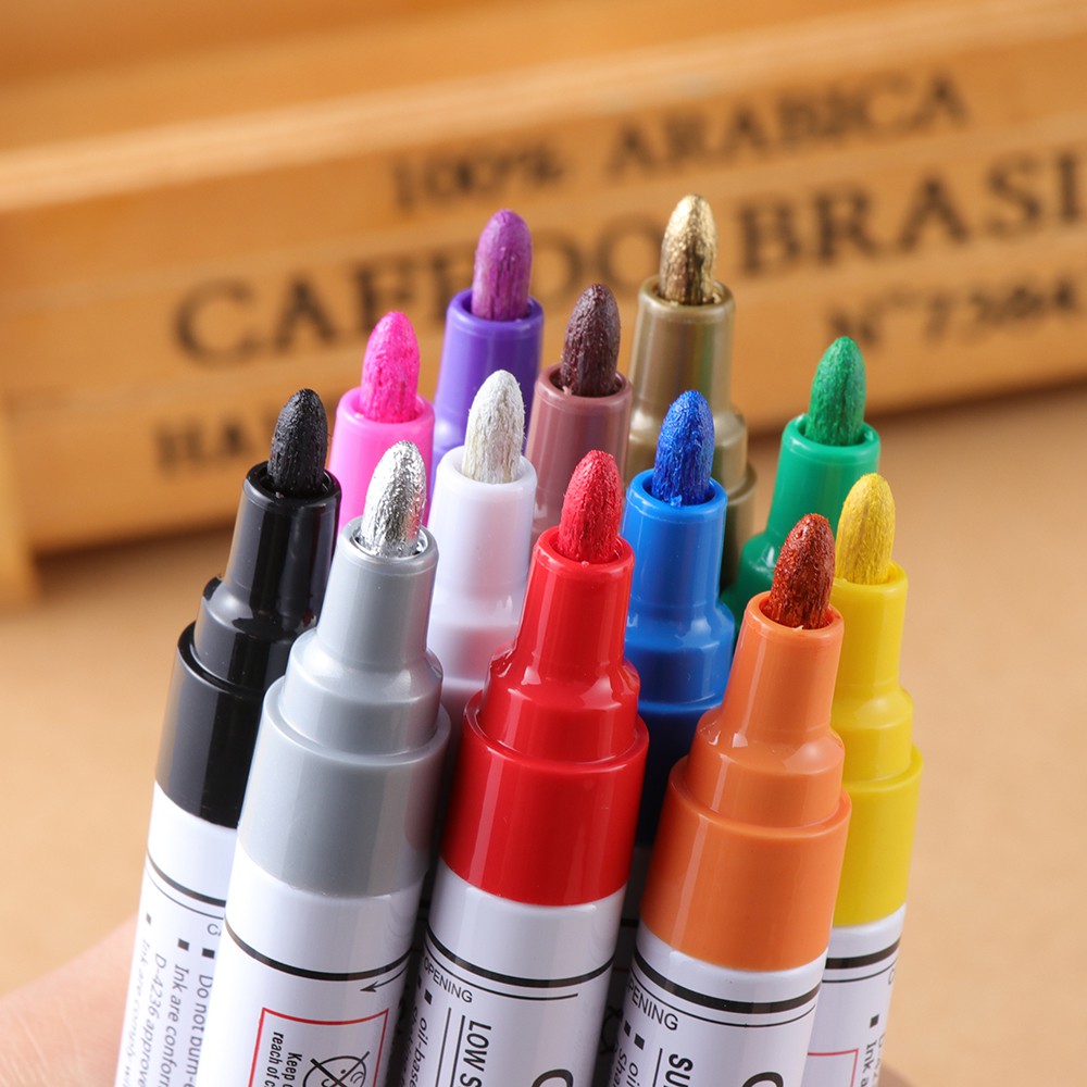 Car Styling Colorful Waterproof Pen Car Tyre Tread CD Metal Permanent Paint Graffiti Markers Pen