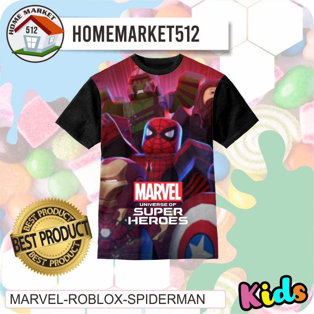 Kaos Anak Game Kaos 3D Marvel Roblox Spiderman | HOMEMARKET512