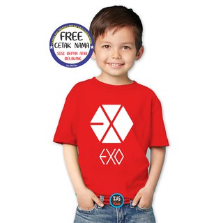 Kaos Band Anak Korea EXO Logo Free Cetak Nama/Tulisan Banyak Karakter #3