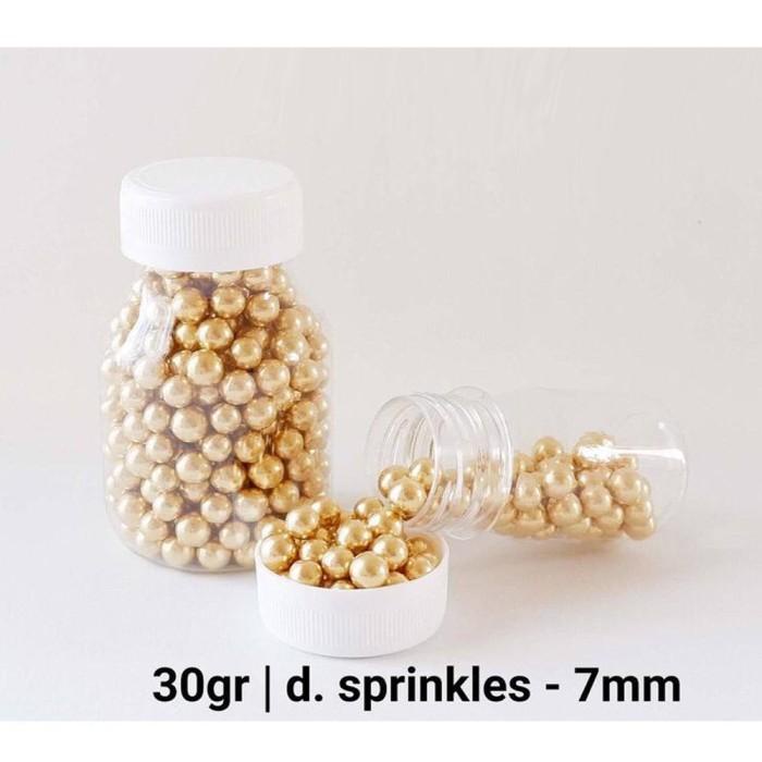 Hiasan Kue Ulang Tahun Sprinkle Mutiara Gold Silver Topper Kue Cupcake