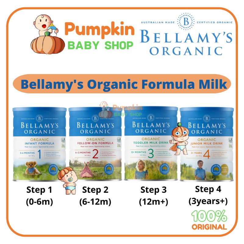 Bellamys Organic Baby Milk - Susu Formula Bayi Organik Bellamy's Anak Step 1 2 3 4