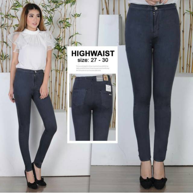 Celana Nadelus jeans wanita highwaist