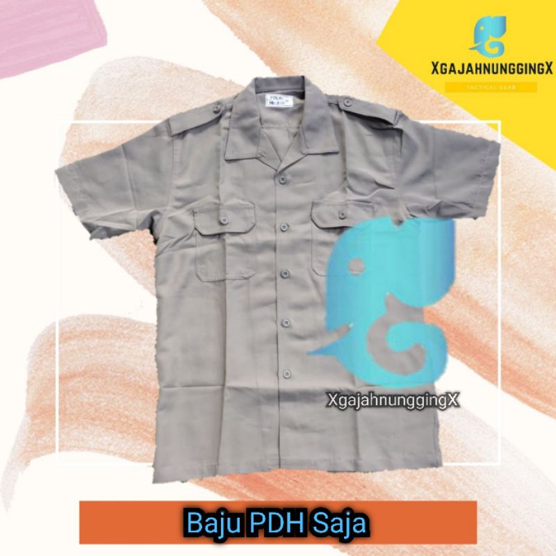 Kemeja PDH Satpam Coklat Terbaru Atasan Baju PDH Security Cokelat American Drill Berkualitas Bandung