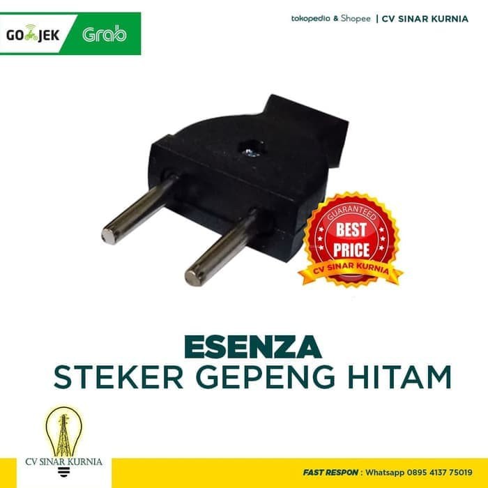 Steker Gepeng Warna Hitam Merk Esenza