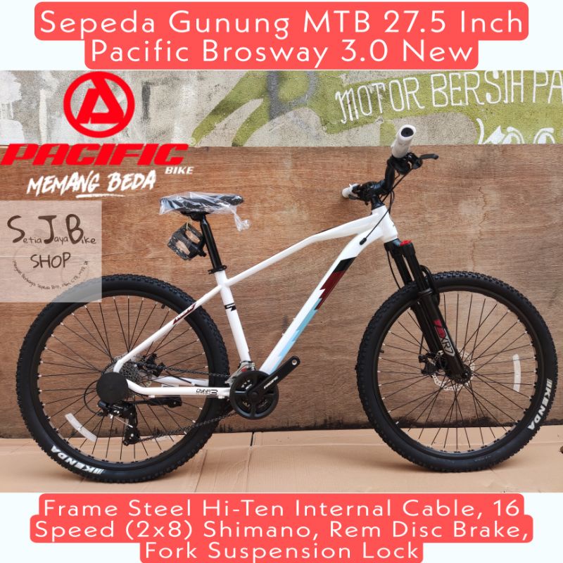 Sepeda Gunung MTB 27.5 Inch PACIFIC BROSWAY 3.0 New Steel 2x8 Speed