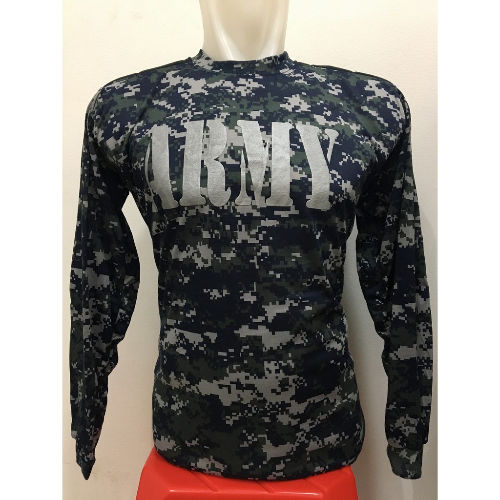 Kaos Tembak Loreng - Kaos Lengan Panjang Loreng - Kaos Panjang - Kaos Loreng Navy