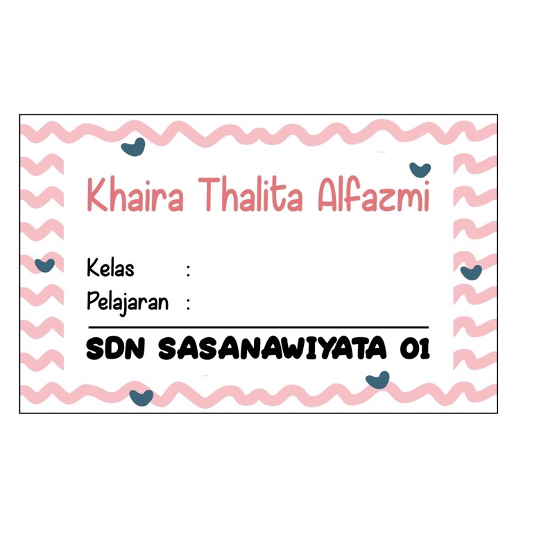 

Sticker buku / Sticker mata pelajaran / sticker label