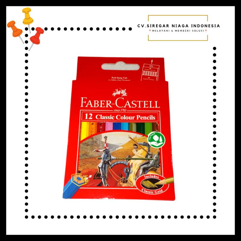 

Pensil Warna / Colour Pencil / Pulas Menggambar Anak 1 Set Isi 12 Warna Faber Castell Ukuran Pendek ORI Murah Berkualitas