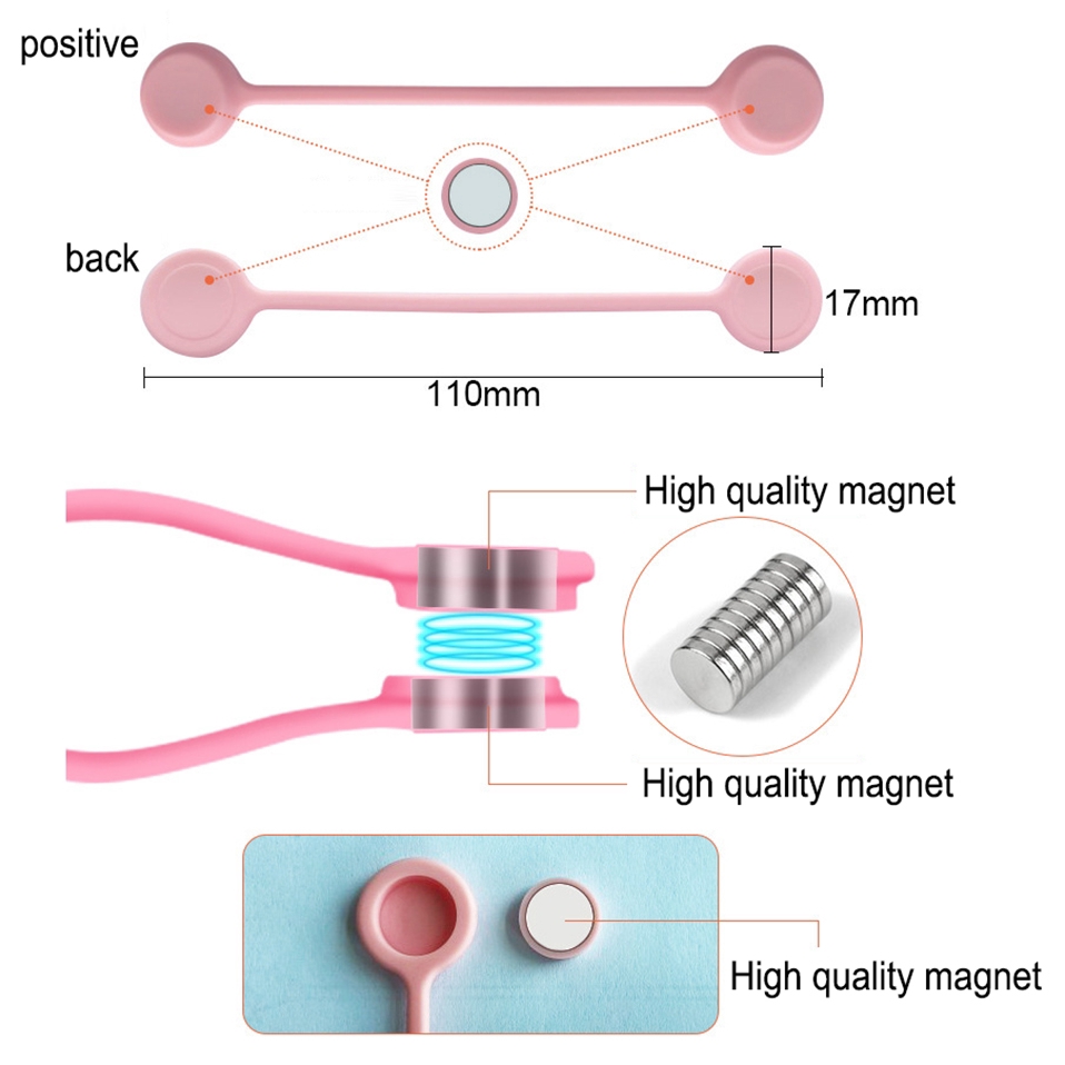 (3Pcs Pack) Penggulung Kabel Magnetik Bahan Silikon Untuk Organizer Earphone