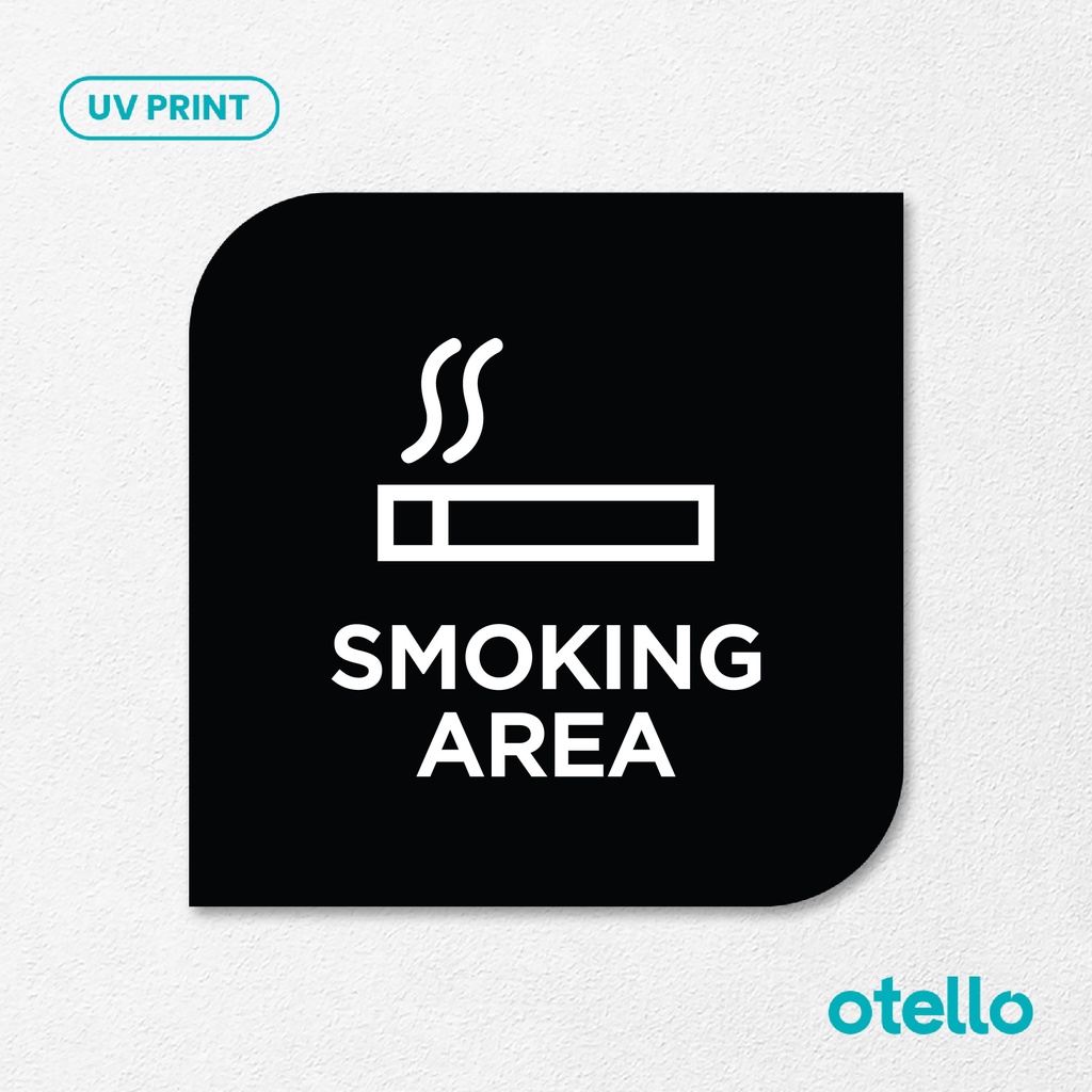 Smoking Area Signage Board Akrilik Tempel Dinding Papan Acrylic Restoran Dinding Petunjuk Toko Cafe