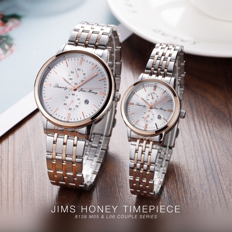 Jual Jims Honey JT 8138 Jam Tangan Couple Model Rantai Anti Karat Tahan