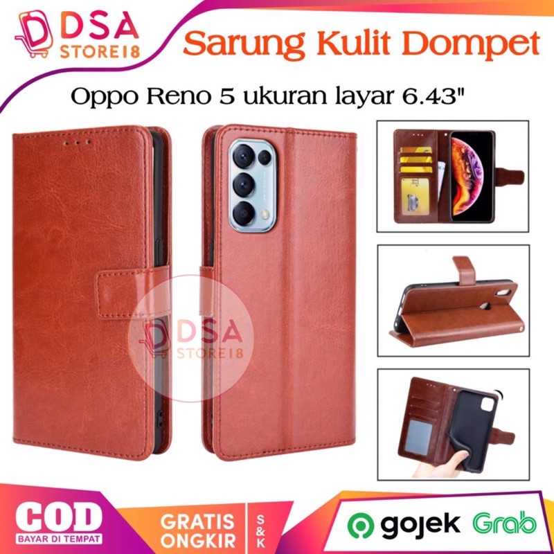 Case Oppo Reno 5 / Casing Oppo Reno 5 / Leather Case Flip Cover Wallet Dompet Hp Casing kulit
