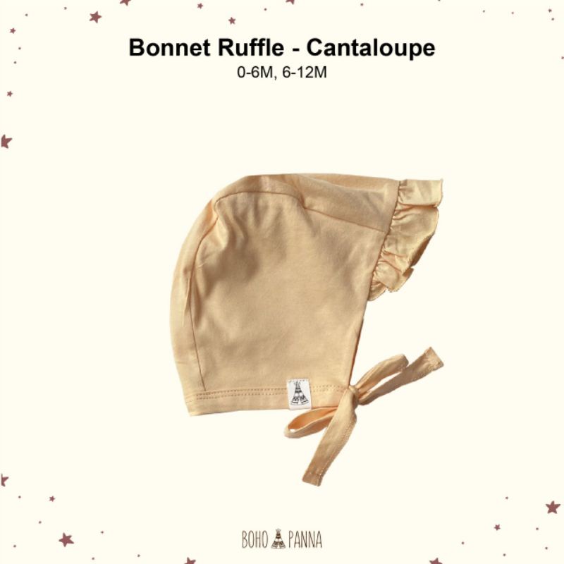 BONET RUFFLE TOPI ANAK BAYI BOHO BABY SURABAYABABY-Cantaloupe