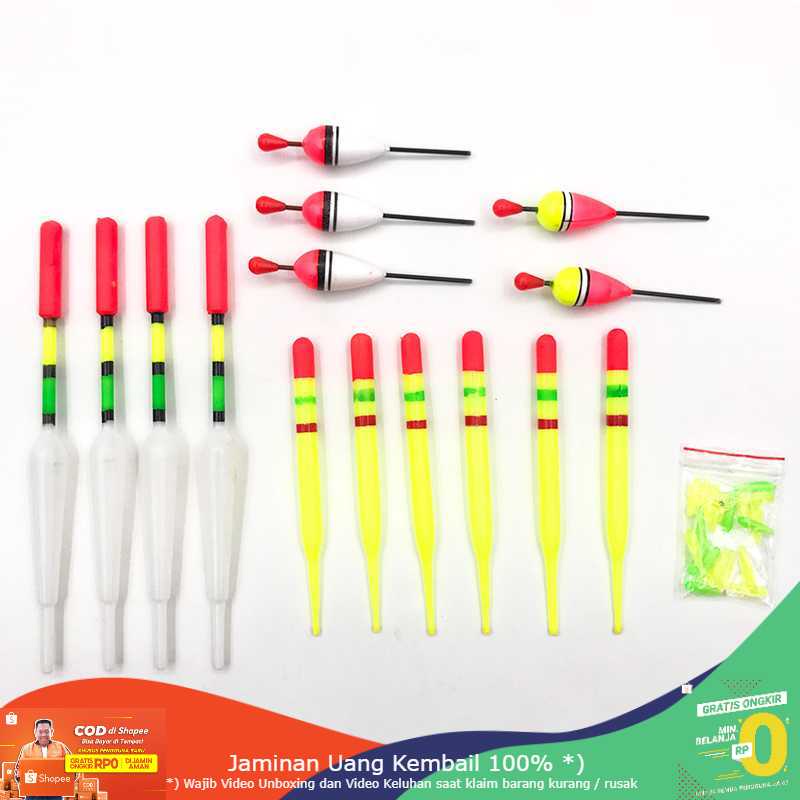 (BISA COD) RVOSTR Go Fishing Kumbul Pancing Vertical Fishing Floats Bait 15 PCS - P0015