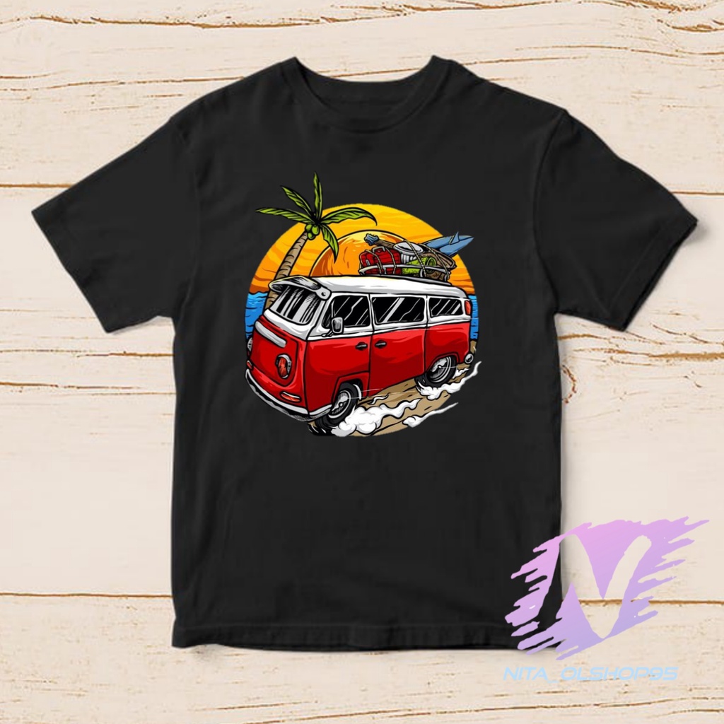 KAOS ANAK SUMMER ANIMASI PANTAI SUNSET