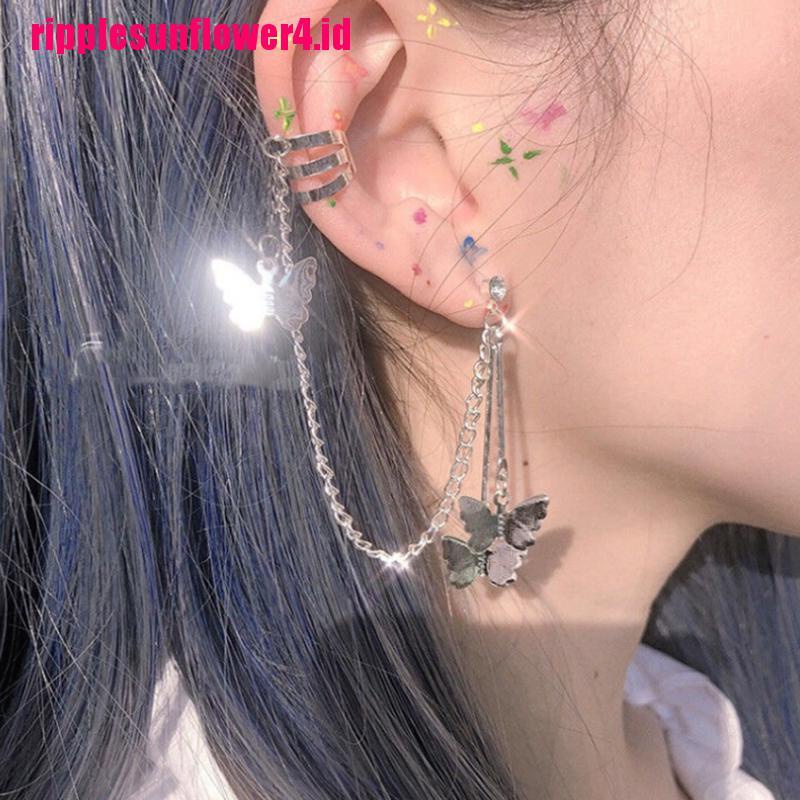 1pc Anting Gantung Model Kupu-Kupu Gaya Harajuku Punk Untuk Wanita