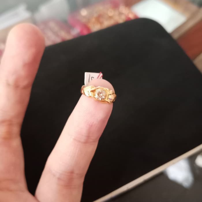 Cincin Bayi Permata Satu Emas Asli Kadar 375 Cincin Anak Kado Anak Indonesia