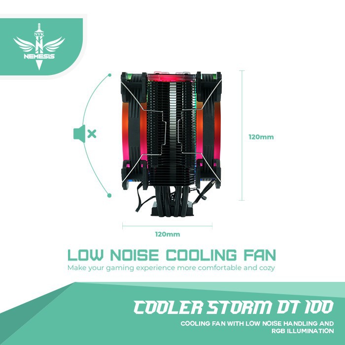 NYK Nemesis Cooler Storm DT100 DT-100 DT 100 RGB Dual 12CM