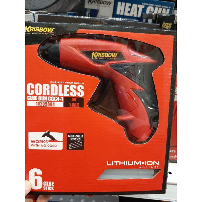 cordless glue gun lem tembak tanpa kabel KRISBOW