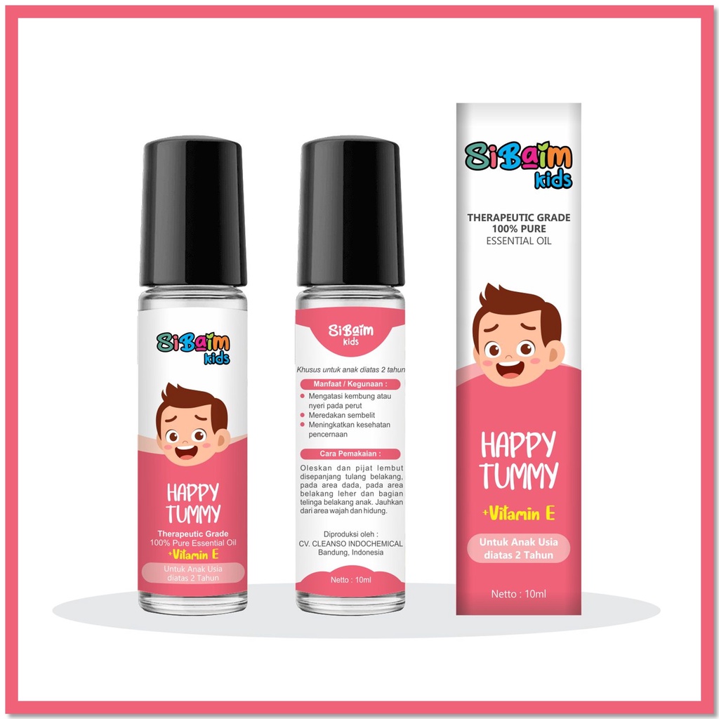 Meredakan Perut Kembung Anak - SIBAIM KIDS HAPPY TUMMY Essential Oil 10ml by psikopediastore