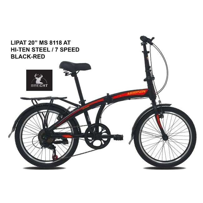 SEPEDA LIPAT - MORISON 7Speed MS 8118 AT size 20inch warna Black-Red