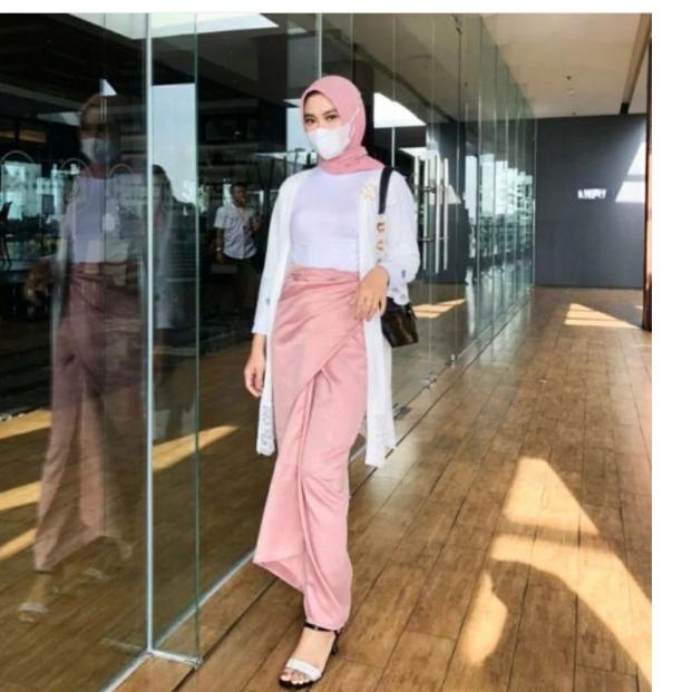 HOT SALES 9840 Rok lilit polos Kain lilit polos Wrapkirt instan Kain lilit polos/ draperi skirt/rok 