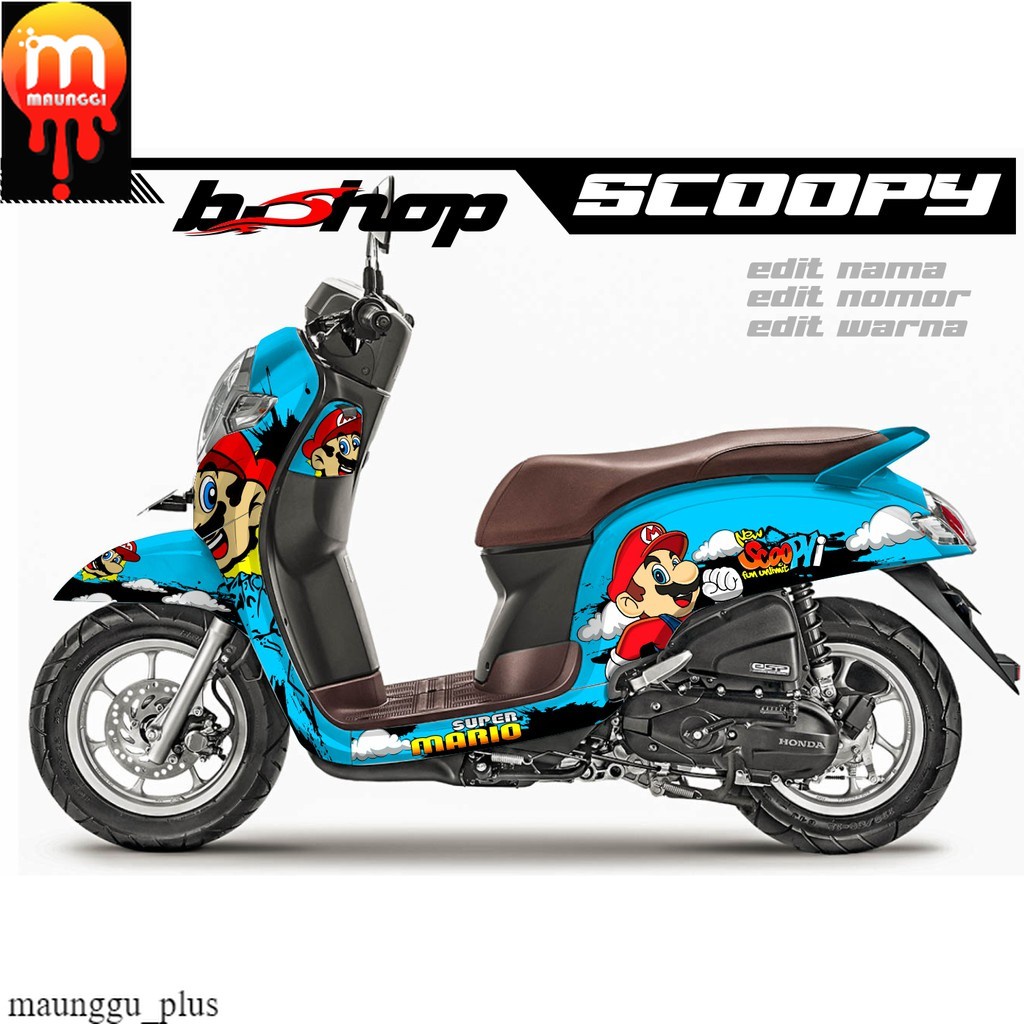 Stiker scoopy full body striping motor scoopy fi variasi Decal motor full body full variasi