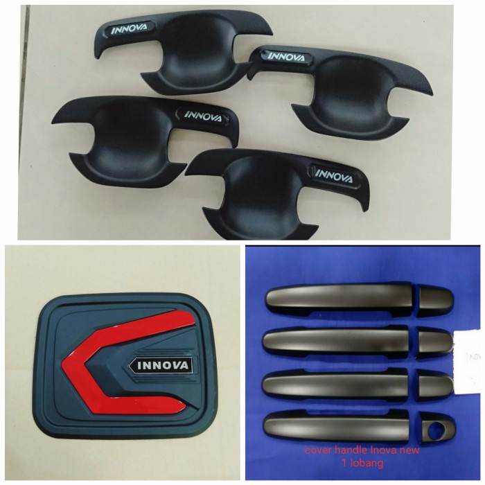 PAKET HANDLE COVER TANKI &amp; OUTER HITAM DOFF MOBIL INNOVA 2009-2015