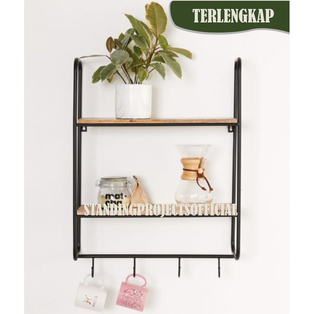 Rak Dinding Susun 2 Gelas - Rak Dinding - Rak Gelas