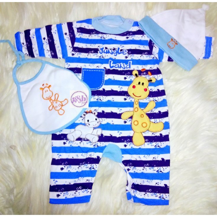 0-6 Bulan Jumper / Jumpsuit Bayi Set Jungle Land