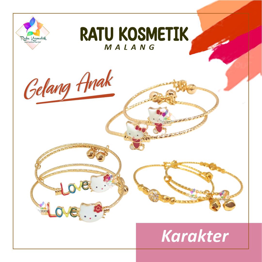 ❤ RATU ❤ Anting Xuping Anak | Perhiasan Lapis Emas | Mutiara Tusuk | Gelang Karakter Diamond | Hellokitty | Aksesories Fashion