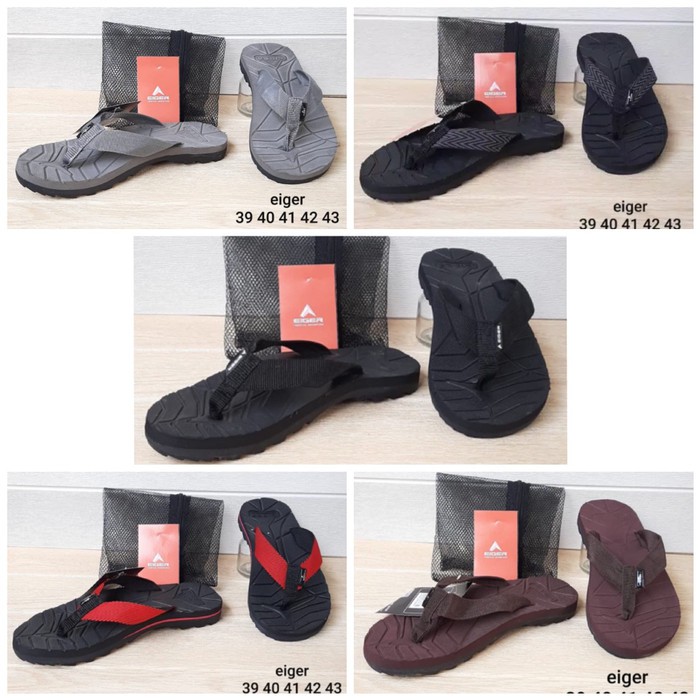 SANDAL EIGER / SANDAL COWO / SANDAL PRIA - Hitam, 39