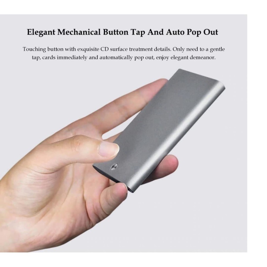 MIIIW Automatic PopUp Cover Card Holder Metal Tempat Dompet Case Penyimpan Kartu Nama