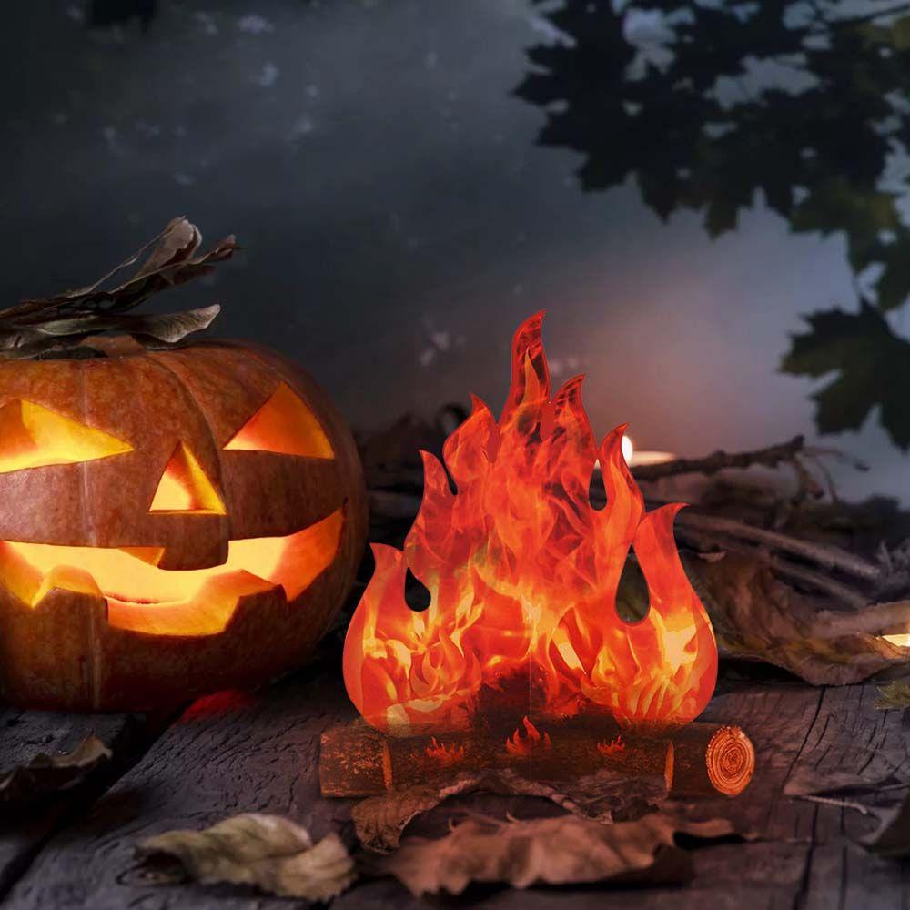 Agustina Halloween Dekorasi Festival Palsu Dekorasi Pesta Camping Fire Torch Api Kardus Api