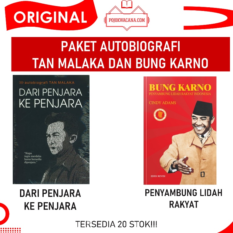 Original - Paket Autobiografi Tan Malaka & Ir. Soekarno - Dari Penjara ke Penjara - Bung Karno Penya