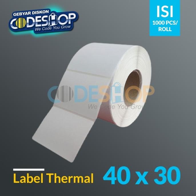 

@=@=@=@=] STICKER LABEL UKURAN 40X30 MM THERMAL 40 X 30 ISI 1000 PCS