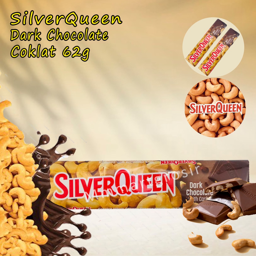 

SilverQueen / Dark Chocolate With Cashews / Cokelat / 55g