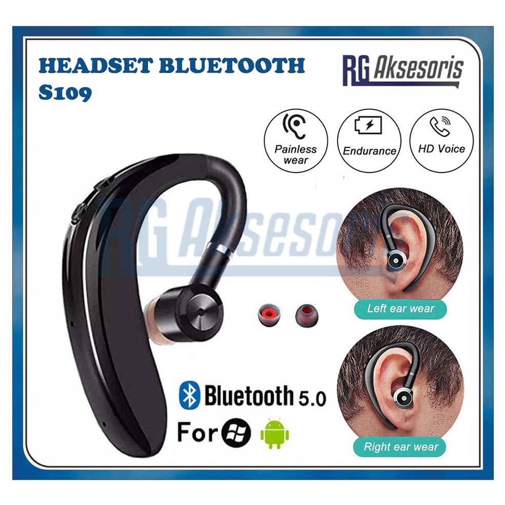 Earphone bluetooth RGAKSESORIS / S109 Business For Samsung Xiaomi Redmi Poco Oppo Vivo Realme Infinix Y1X9 erpone bluetooth henset bluetooth VIRAL MURAH ELEGAN aerphone bluetooth android EXCLUSIVE headset wireless bluetooth TERBARU BERKUALITAS PREMIUM