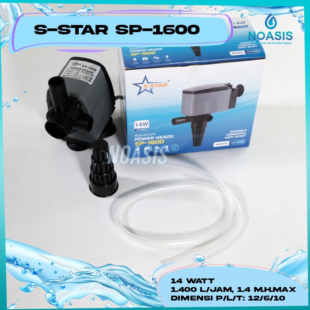 POMPA AIR CELUP AQUARIUM GINGA GA 1600 GA-1600 LOW WATT / WAT RENDAH