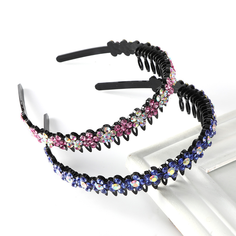 Bando Fashion Color Diamond Headband Temperament Retro Non-slip Hairband Women Hair Accessories