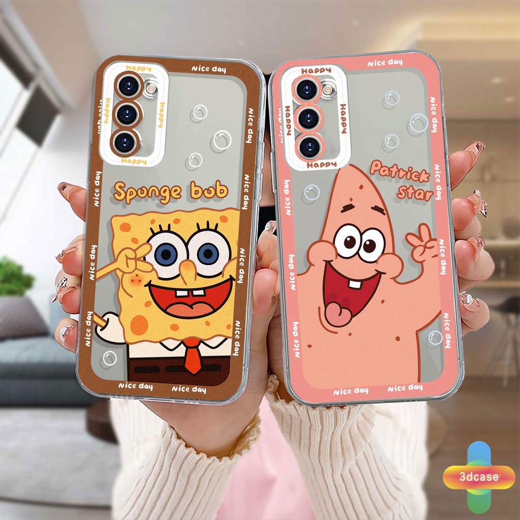 Case HP Samsung A32 A52 A12 A03 A13 A23 A51 A03S A10S A50 A20S J7 Prime A02S A20 A50S A10 A30S A52S A30 M12 M01S A125 F12 M10S M40S A515F A207F M02S A025 F02S 11 12 13  7 8 6 Plus Cartoon SpongeBob SquarePants Transparent Case