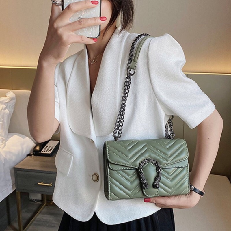 SG7332 syafniegalery tas kulit tali rantai import