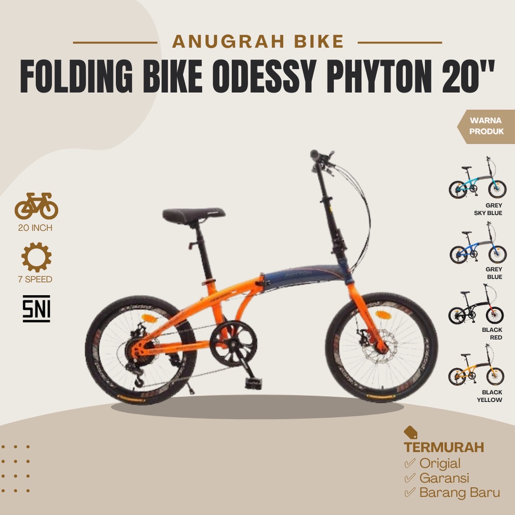 MAKMUR BIKE - Folding Bike / Sepeda Lipat Odessy Phyton 20 Inch